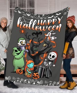 Happy Halloween Jack Skellington Blanket - Nightmare Before Christmas Love Gift