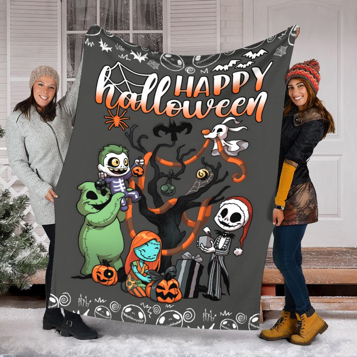 Happy Halloween Jack Skellington Blanket - Nightmare Before Christmas Love Gift