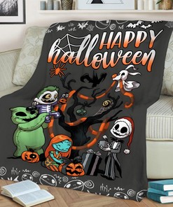 Happy Halloween Jack Skellington Blanket - Nightmare Before Christmas Love Gift
