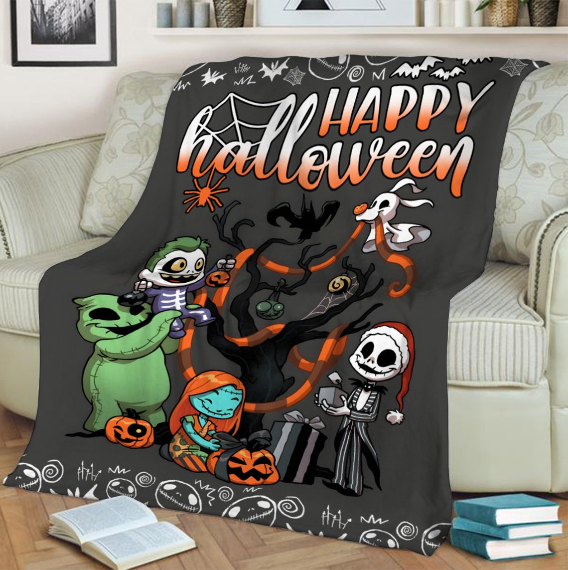 Happy Halloween Jack Skellington Blanket - Nightmare Before Christmas Love Gift