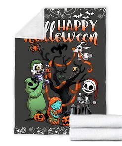 Happy Halloween Jack Skellington Blanket - Nightmare Before Christmas Love Gift