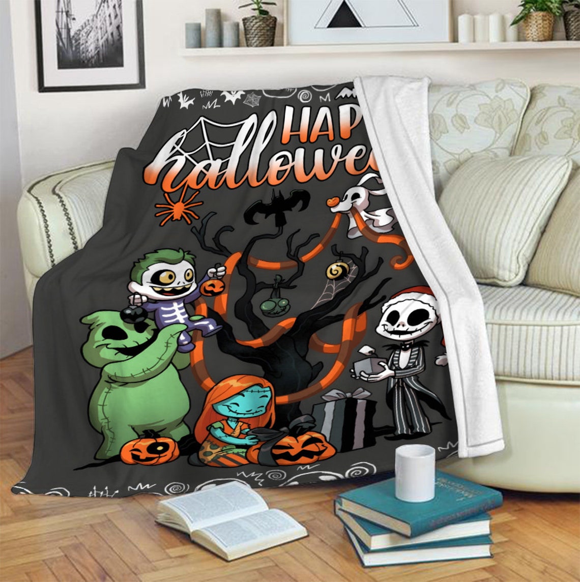 Happy Halloween Jack Skellington Blanket - Nightmare Before Christmas Love Gift