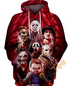 Horror Movie Custom All Over Print 3D Hoodie Featuring Killers - Horror Fans' Style
