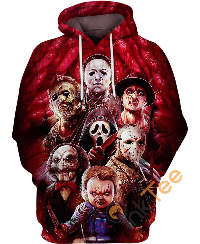 Horror Movie Custom All Over Print 3D Hoodie Featuring Killers - Horror Fans' Style