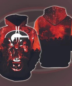 Horror Movie Halloween Georgia Bulldogs 3D Hoodie - Ncaa Cheer Gifts