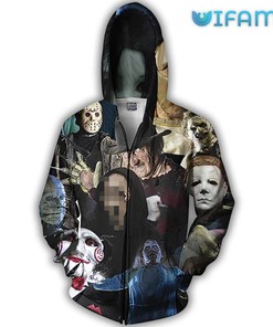 Horror Movie Unisex Custom All Over Print 3D Zip Hoodie - Horror Fans' Look