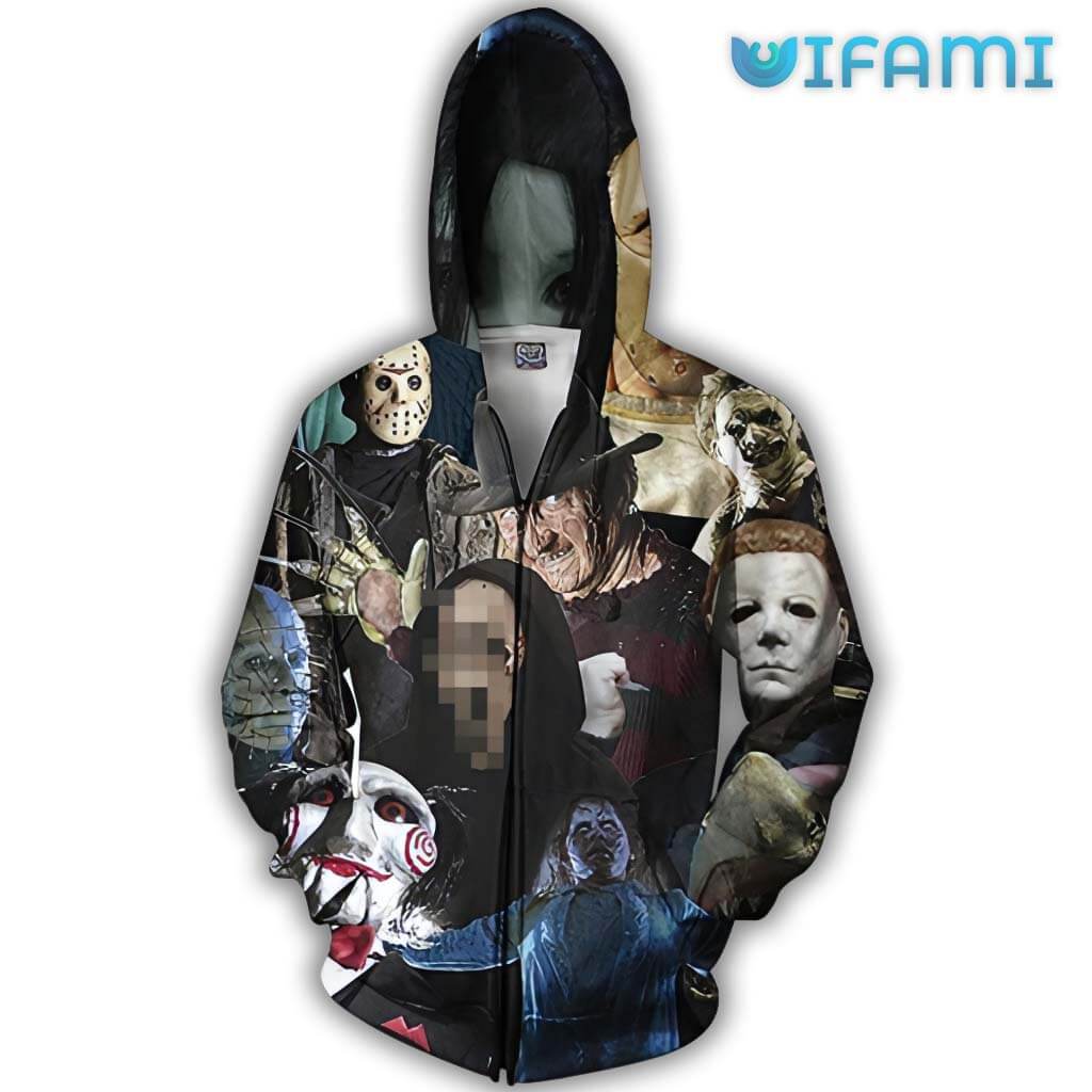 Horror Movie Unisex Custom All Over Print 3D Zip Hoodie - Horror Fans' Look