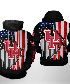 Houston Cougars Us Flag 3D All Over Print Zip-Up Hoodie - Ncaa