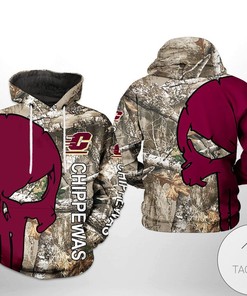 Hunting Camo Veteran 3D Zip-Up Hoodie For Central Michigan Chippewas Fans