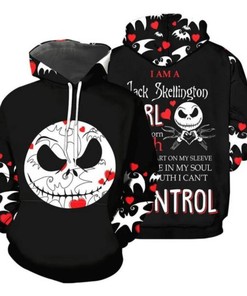 I Am A Jack Skellington Girl 3D Hoodie - For The Fans 