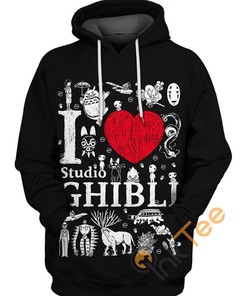 I Love Ghibli 3D Hoodie - Cute And Playful 