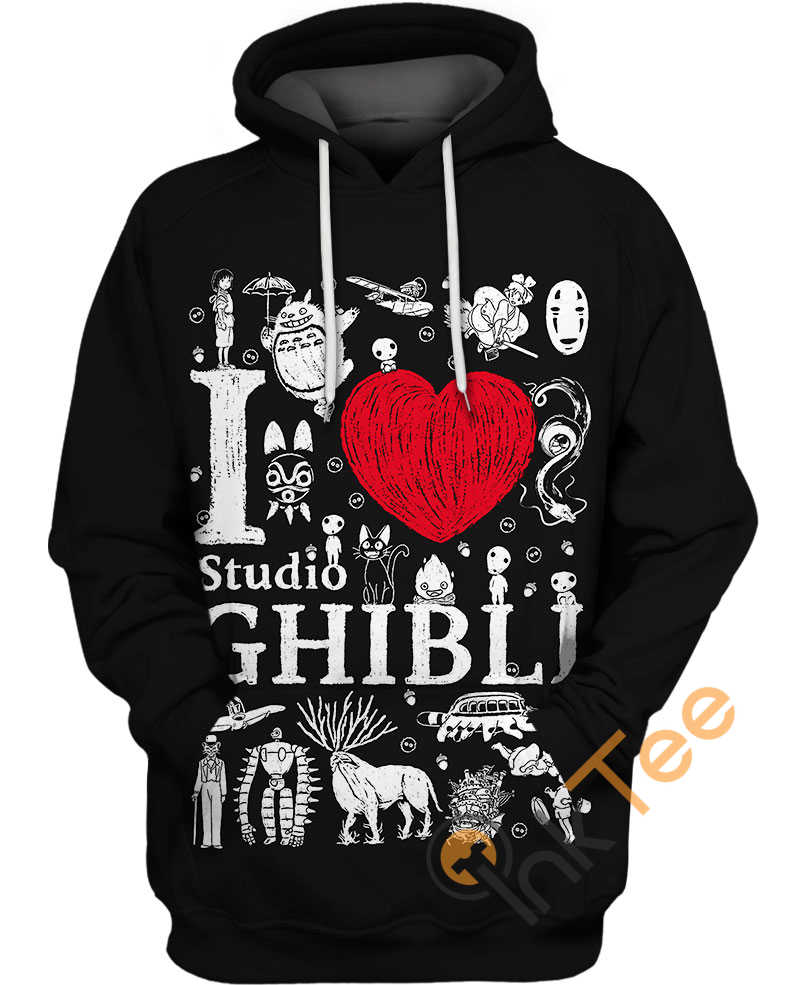 I Love Ghibli 3D Hoodie - Cute And Playful
