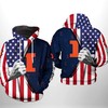 Illinois Fighting Illini 3D Us Flag Zip-Up Hoodie With All Over Print
