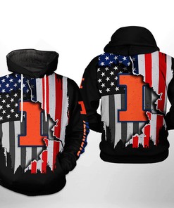 Illinois Fighting Illini Ncaa Zip-Up Hoodie - 3D All Over Print 