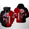 Indiana Hoosiers Us Flag Skull 3D Printed Hoodie/Zipper Hoodie 