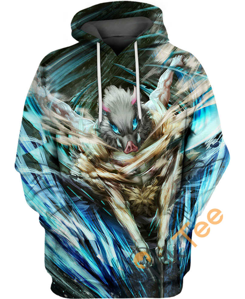 Inosuke Hashibira Pig Assault 3D Hoodie With Graphic Design