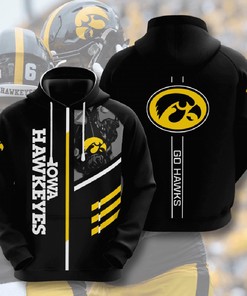 Iowa Hawkeyes 3D Hoodie With Pullover And Zip Design