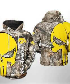 Iowa Hawkeyes Camo Veteran Hunting 3D All Over Print Zip Hoodie Gifts For Ncaa Fans - Cool 3D Graphic Hoodies