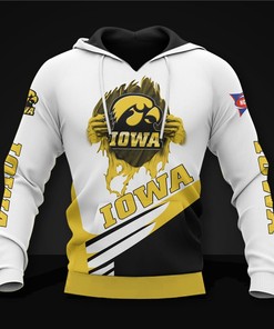 Iowa Hawkeyes Long Sleeve All Over Print Hoodie - 3D Zip-Up Hoodie For Fans