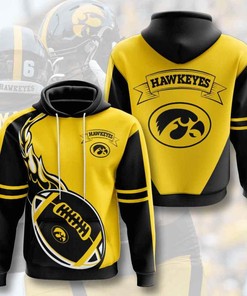 Iowa Hawkeyes Ncaa All Over Print Hoodie With Zip Hood - Sporty Addition
