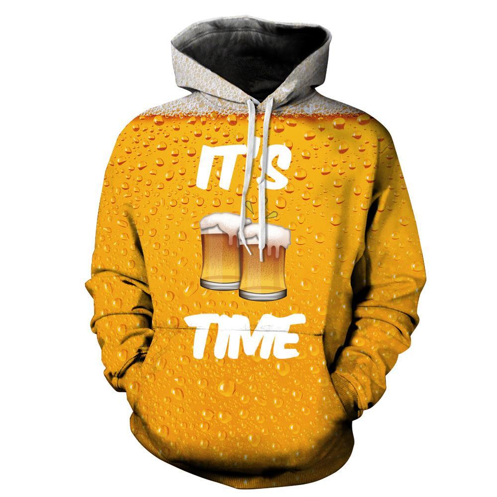 It'S Beer Time Funny All Over Print Hoodie