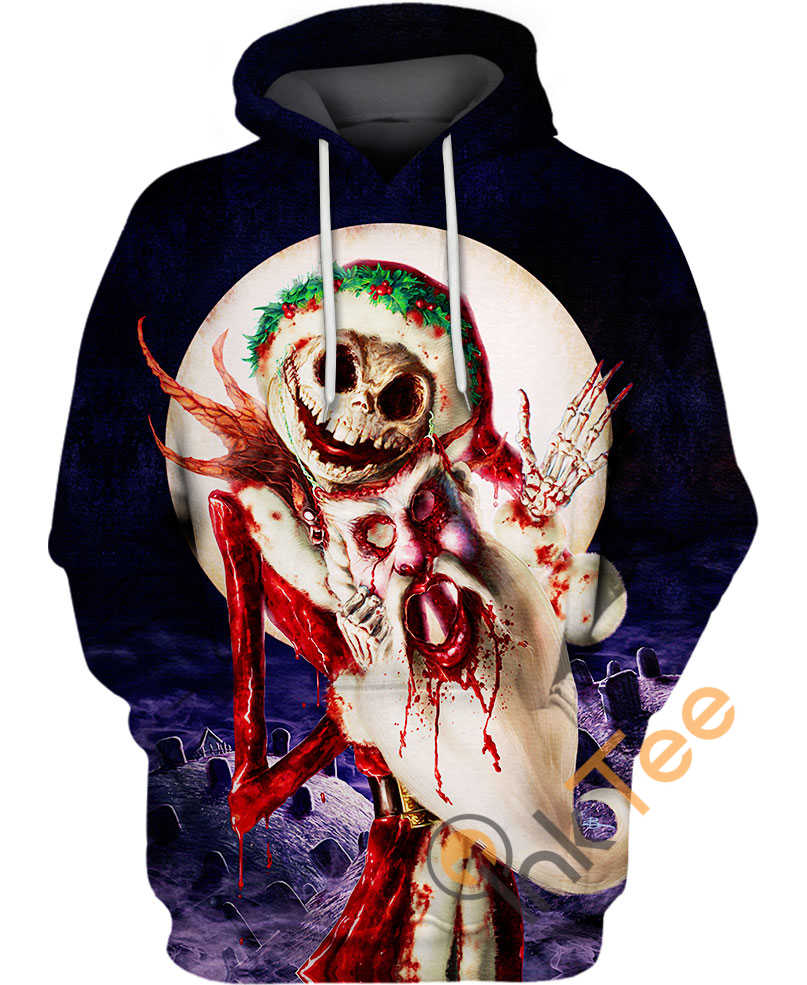 Jack Christmas Zip Up All Over Print Hoodie For Men