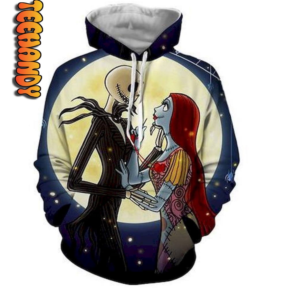 Jack Sally The Nightmare Before Christmas 3D Printed Hoodie