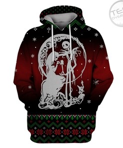 Jack Skellington And Sally 3D Zipper Hoodies