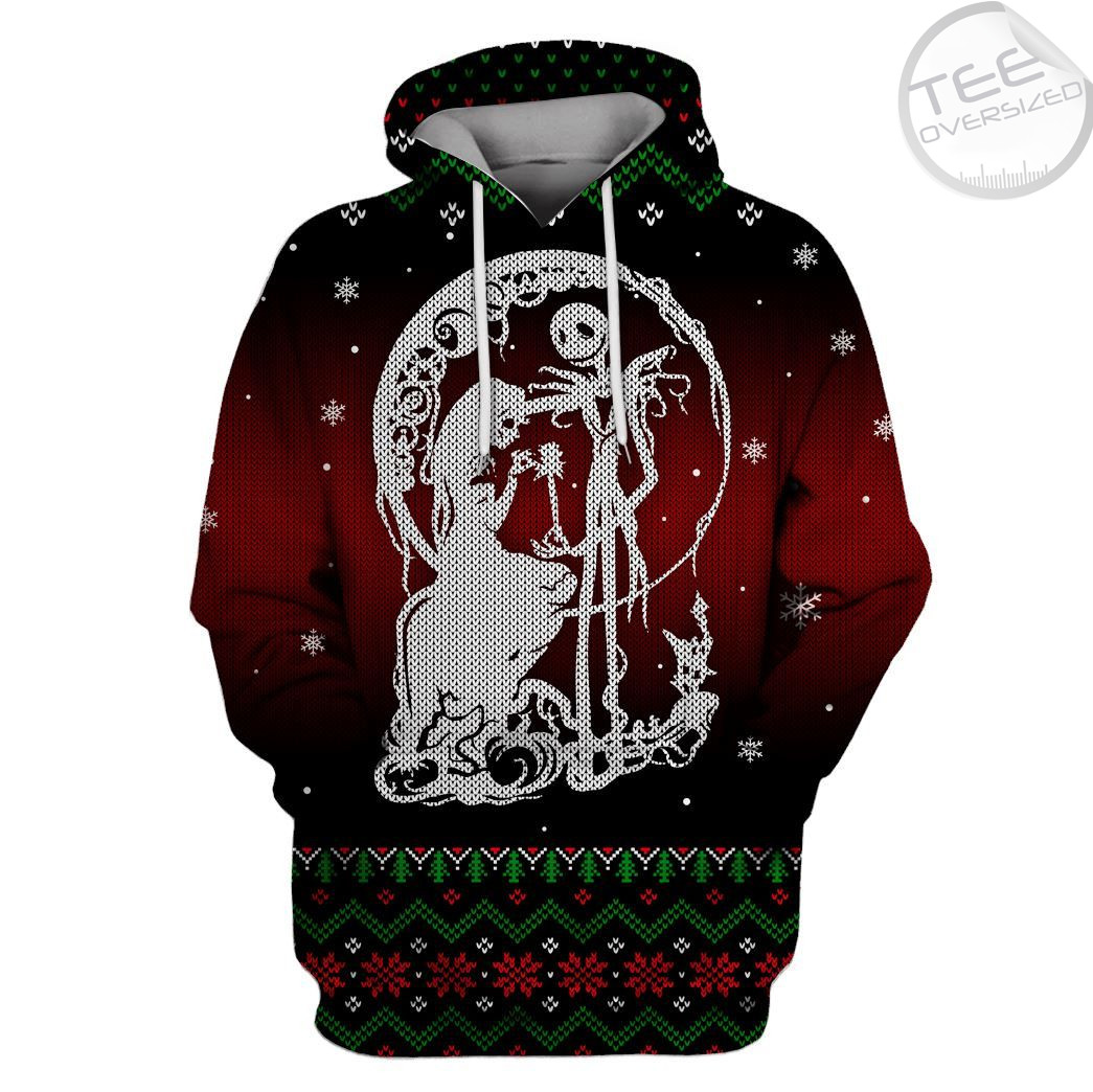 Jack Skellington And Sally 3D Zipper Hoodies