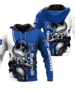 Jack Skellington And Zero Duke Blue Devils Ncaa 3D Hoodie - Exclusive Design