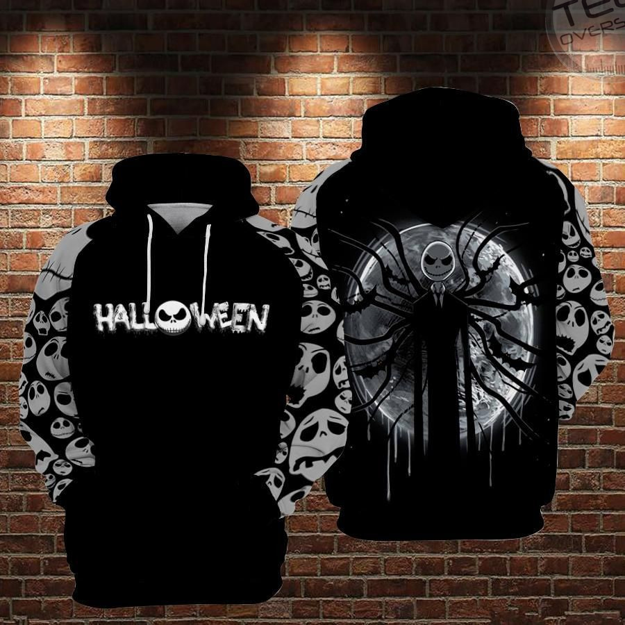 Jack Skellington Black For Man And Women All Over Print 3D Hoodie
