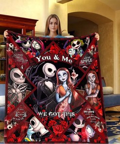 Jack Skellington Blanket - Personalized Fleece, Mink, and Sherpa Blanket for Halloween Decor