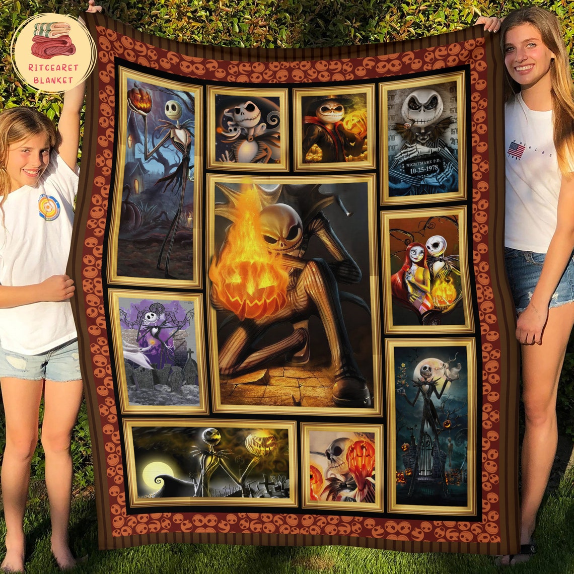 Jack Skellington Christmas Nightmare Blanket - Soft Warm Fleece Bedding Throw