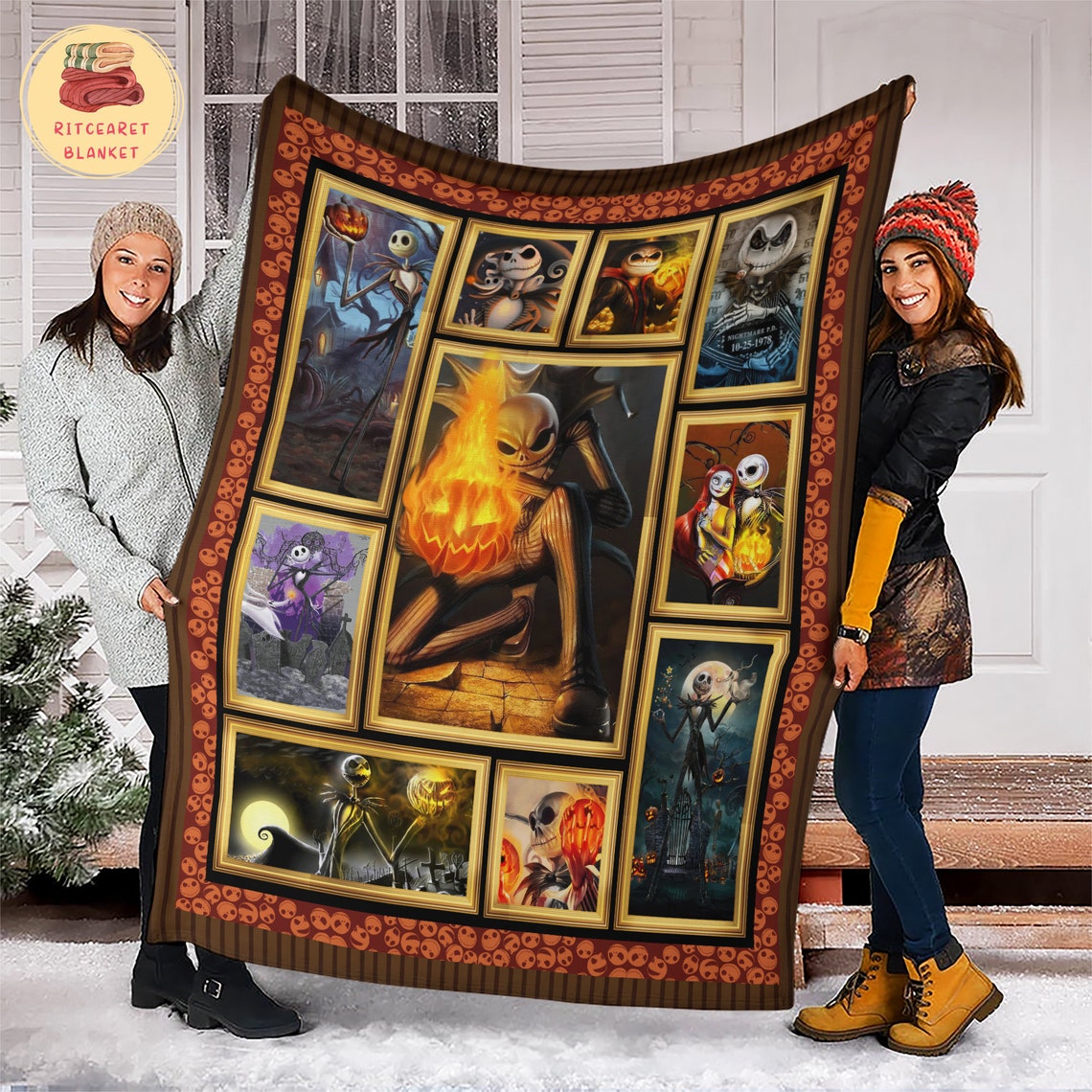 Jack Skellington Christmas Nightmare Blanket - Soft Warm Fleece Bedding Throw