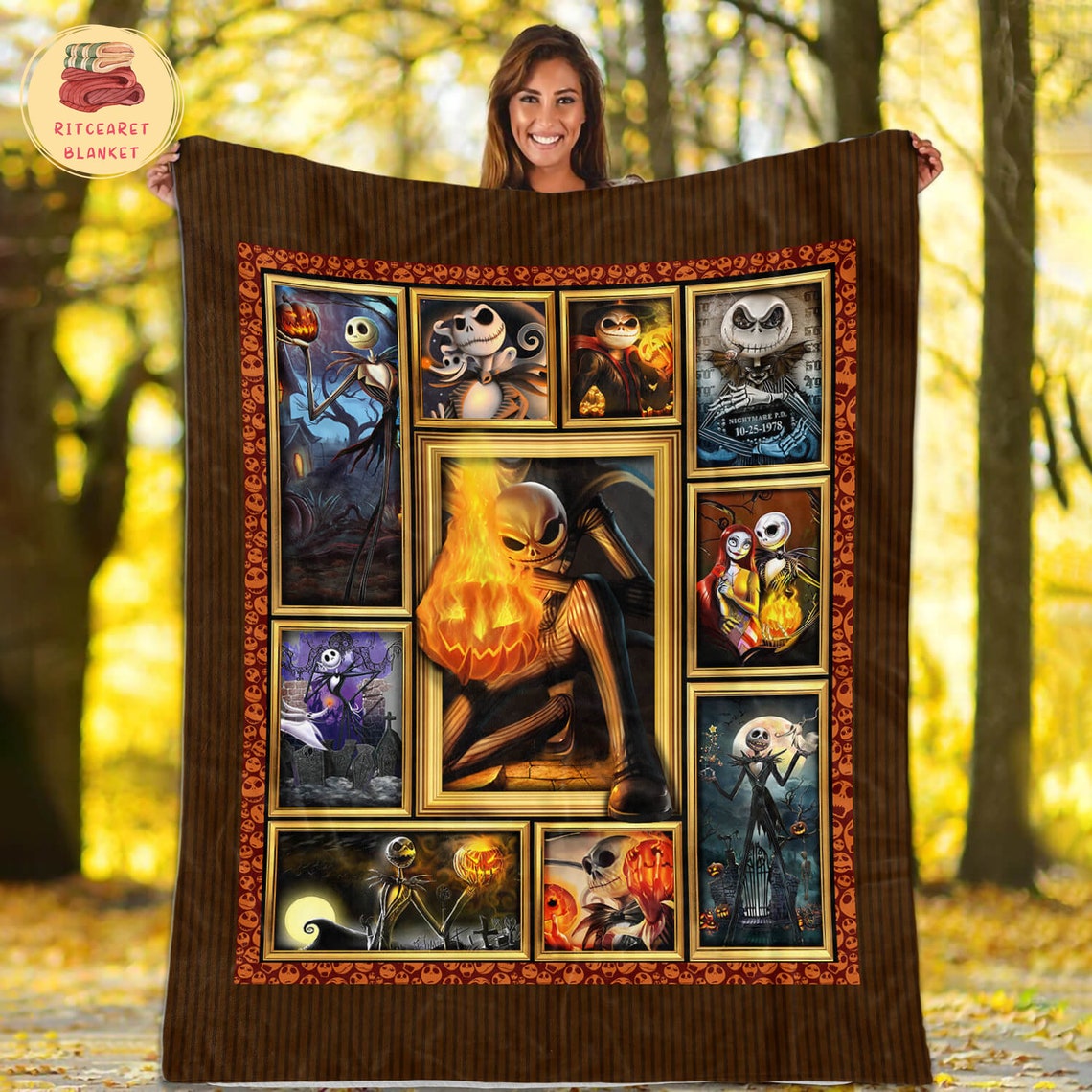Jack Skellington Christmas Nightmare Blanket - Soft Warm Fleece Bedding Throw