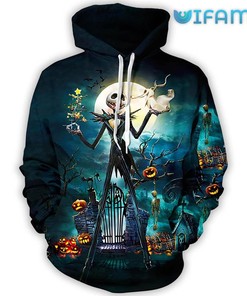 Jack Skellington Halloween Pumpkin Unisex Custom 3D Hoodie