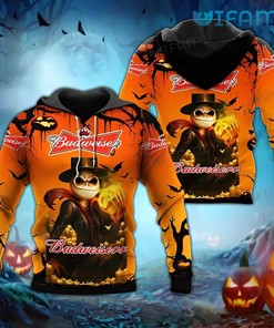 Jack Skellington Pumpkin Budweiser 3D Hoodie - Gifts For Father Day