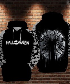 Jack Skellington Slender Man Black Printful Hoodie