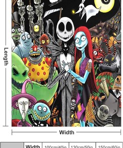 Jack Skellington Throw Blanket - Flannel Fleece Bedding for Kids and Adults