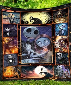 Jack Skellington and Sally Halloween Quilt - Nightmare Before Christmas Home Decor