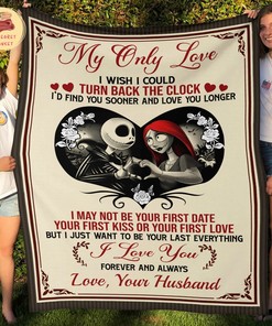 Jack and Sally Fleece Blanket - Personalized My Only Love Quilt Bedding Throw