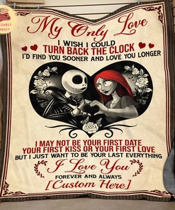 Jack and Sally Fleece Blanket - Personalized My Only Love Quilt Bedding Throw