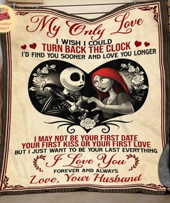 Jack and Sally Fleece Blanket - Personalized My Only Love Quilt Bedding Throw