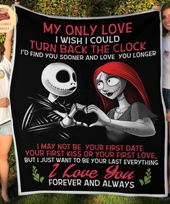 Jack and Sally My Only Love Blanket - Nightmare Before Christmas Couple Quilt