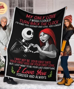 Jack and Sally My Only Love Blanket - Nightmare Before Christmas Couple Quilt