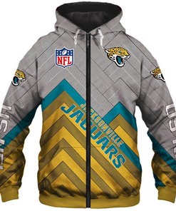 Jacksonville Jacuars Nfl Rugby Team Custom All Over Print 3D Zip Up Hoodie Option