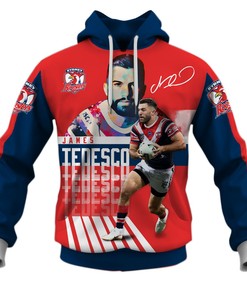 James Tedesco Sydney Roosters 3D Hoodie Zip Hoodie, Nrl 3D Printed Hoodie Zip Hoodie