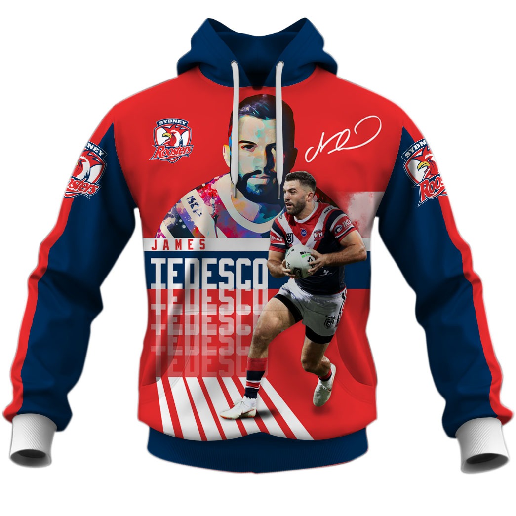 James Tedesco Sydney Roosters 3D Hoodie Zip Hoodie, Nrl 3D Printed Hoodie Zip Hoodie