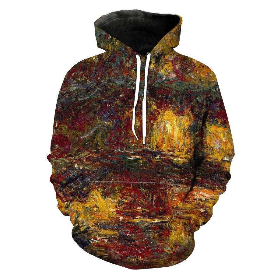 Japanese Footbridge Claude Monet 3D Graphic Hoodie