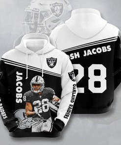 Josh Jacobs Oakland Raiders Nfl 3D Printful All Over Print Zip Up Hoodie Option